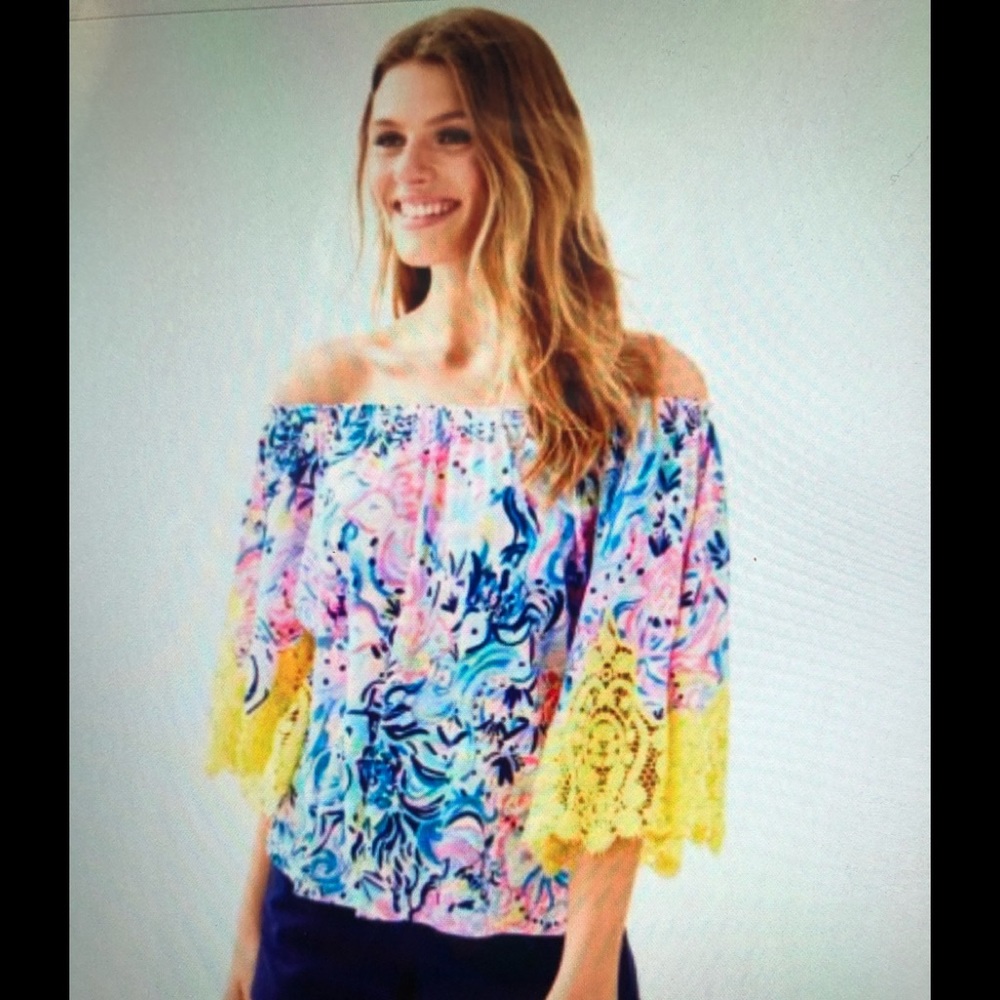 Lilly Pulitzer ZAYLEE Off the Shoulder Top -M